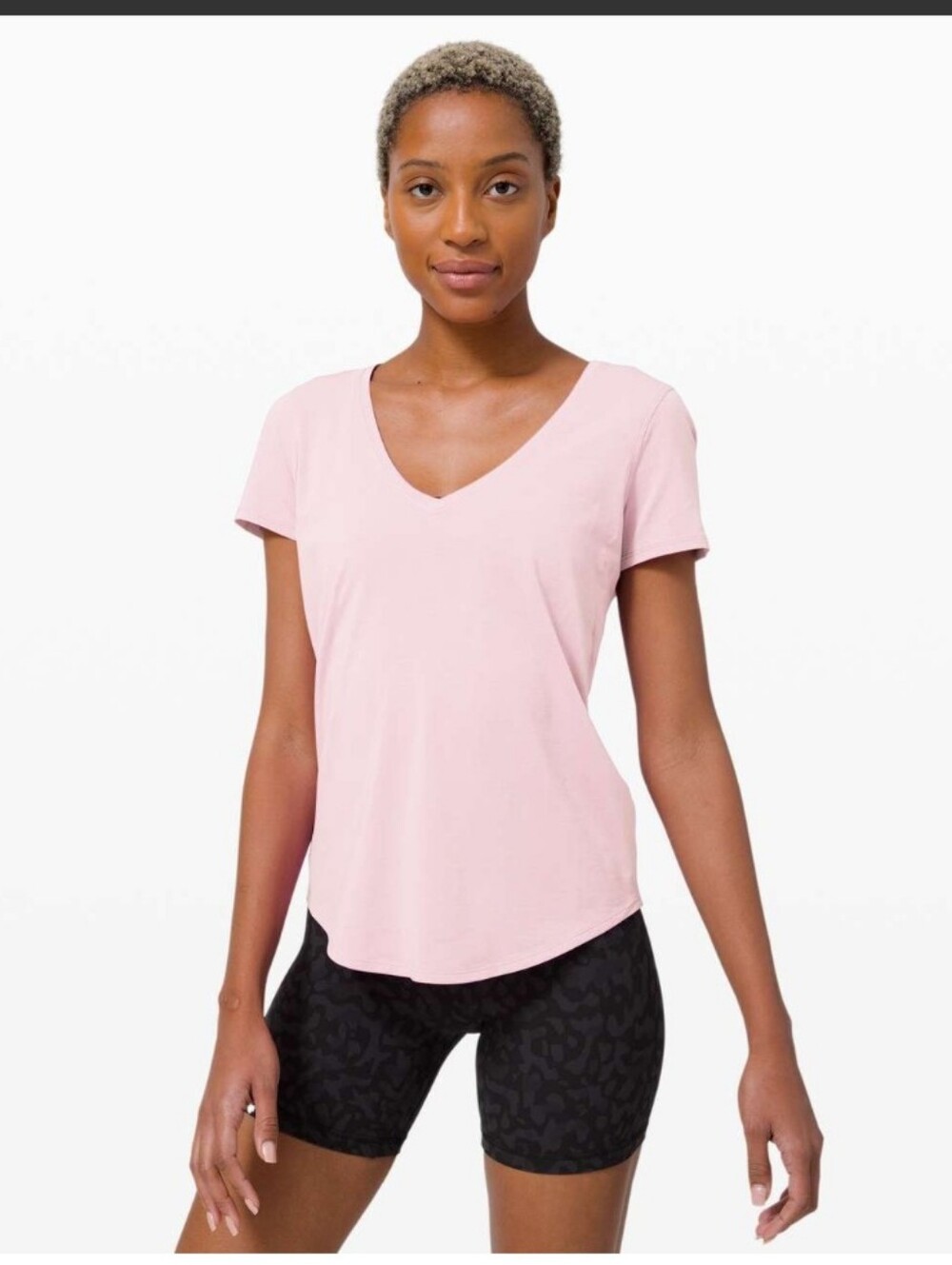 Lululemon Pima Cotton Love Tee Light Pink V-Neck Women's Top
